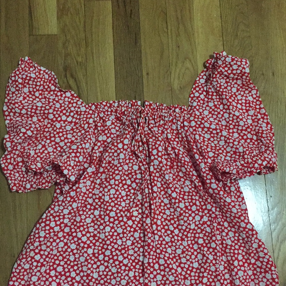 Off the shoulder tie shirt